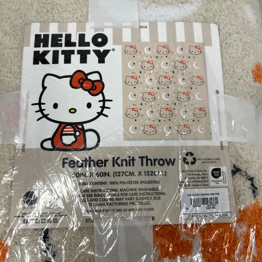 Hello Kitty‎ Celestial Feather Knit Throw Blanket 50 x 60
